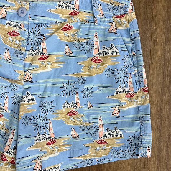 Crown and Ivy Light House Beach Patterned Shorts Sz 12 - Picture 2 of 8